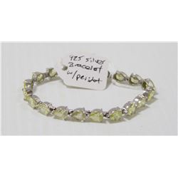 925 SILVER BRACELET WITH PEAR CUT PERIDOT STONES