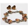 Image 1 : 925 SILVER HEART BRACELET AND EARRINGS
