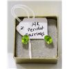 Image 1 : 14 KT GOLD AND LARGE PERIDOT EARRINGS
