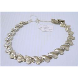 925 SILVER LINK LEAF BRACELET 16” 72G
