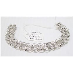 925 SILVER CHARM BRACELET 7.5”