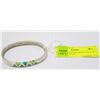 Image 1 : 925 SILVER BANGLE WITH YELLOW AND BLUE INLAY