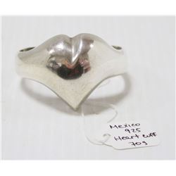 925 SILVER HEART CUFF BRACELET 70G