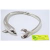 Image 1 : STERLING SILVER DOLPHIN NECKLACE CUFF 168 GRAMS