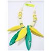 Image 1 : WOODEN TROPICAL BANANA NECKLACE WITH SHELL BEADS