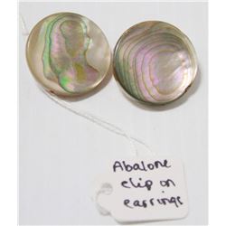ABALONE SHELL CLIP ON EARRINGS