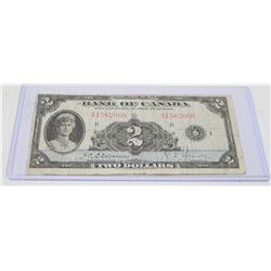 1935 CANADIAN $2 BILL OSBORNE AND TOWERS