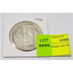 1958 CANADA SILVER DOLLAR COIN