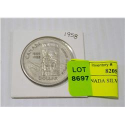 1958 CANADA SILVER DOLLAR COIN