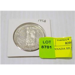 1958 CANADA SILVER DOLLAR COIN