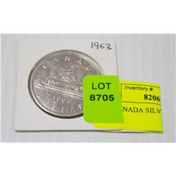 1963 CANADA SILVER DOLLAR COIN