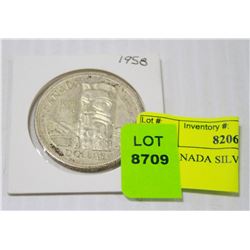 1958 CANADA SILVER DOLLAR COIN