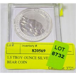 1.5 TROY OUNCE SILVER POLAR BEAR COIN