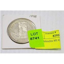 1958 CANADA SILVER DOLLAR COIN
