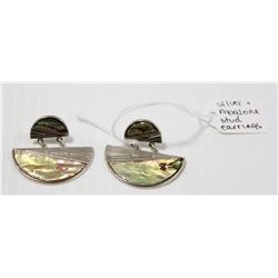 925 SILVER AND ABALONE STUD EARRINGS