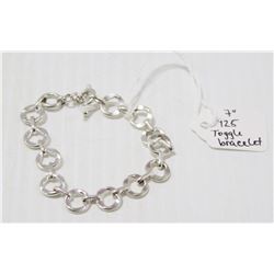 925 SILVER LINK TOGGLE BRACELET 16G 7.5”