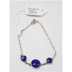 STERLING SILVER BRACELET WITH LAPIS LAZULI 7.5”