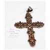 Image 1 : LARGE  VINTAGE STERLING SILVER CROSS WITH GARNETS