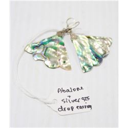 ABALONE AND SILVER BUTTERFLY DROP EARRINGS