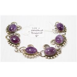 925 SILVER BRACELET WITH AMETHYST 8”