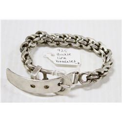 LARGE STERLING SILVER BUCKLE BRACELET 108G