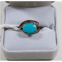 925 SILVER AND TURQUOISE RING SIZE 6.5