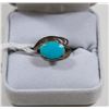 Image 1 : 925 SILVER AND TURQUOISE RING SIZE 6.5