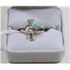Image 1 : 925 SILVER WITH OPALESCENT STONE SIZE 6.5