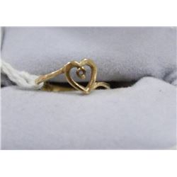 10 KT GOLD HEART RING MOUNT SIZE 3.5