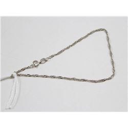 10 KT WHITE GOLD SINGAPORE BRACELET 7”