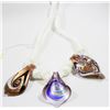 Image 1 : ITALIAN ART GLASS PENDANTS ON ROPE NECKLACE