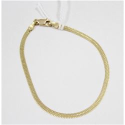 10 KT GOLD FLAT WEAVE BRACELET 7”