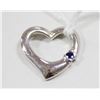 Image 1 : 14 KT WHITE GOLD AND SAPPHIRE HEART PENDANT