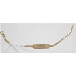 10 KT GOLD ID BRACELET 5”