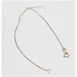 10K GOLD BOX LINK BRACELET 7.5”