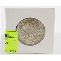1950 CANADIAN SILVER 50 CENT PIECE IN HOLDER