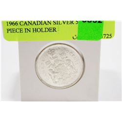 1966 CANADIAN SILVER 50 CENT PIECE IN HOLDER