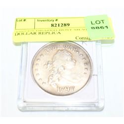 1797 US DRAPED BUST SILVER DOLLAR REPLICA