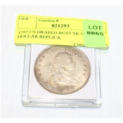 1797 US DRAPED BUST SILVER DOLLAR REPLICA