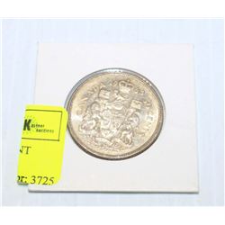 1963 CANADIAN SILVER 50 CENT PIECE IN HOLDER