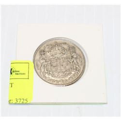 1950 CANADIAN SILVER 50 CENT PIECE IN HOLDER