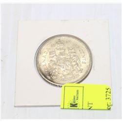 1960 CANADIAN SILVER 50 CENT PIECE IN HOLDER