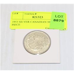 1953 SILVER CANADIAN 50 CENT PIECE