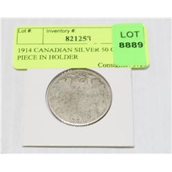 1914 CANADIAN SILVER 50 CENT PIECE IN HOLDER