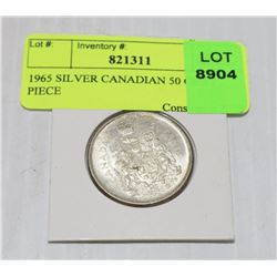 1965 SILVER CANADIAN 50 CENT PIECE