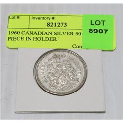 1960 CANADIAN SILVER 50 CENT PIECE IN HOLDER