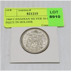 1960 CANADIAN SILVER 50 CENT PIECE IN HOLDER