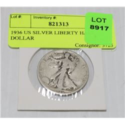 1936 US SILVER LIBERTY HALF DOLLAR