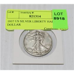 1937 US SILVER LIBERTY HALF DOLLAR