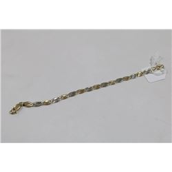 10 KT GOLD TWO TONE BRACELET 7.5”